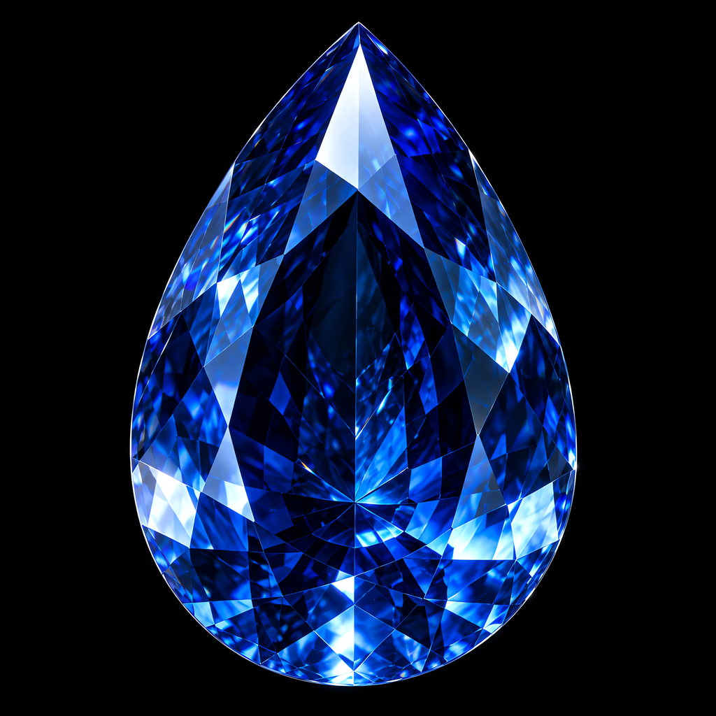 QINEANLA™ Ocean Tear — Pear-Cut Sapphire Pendant
