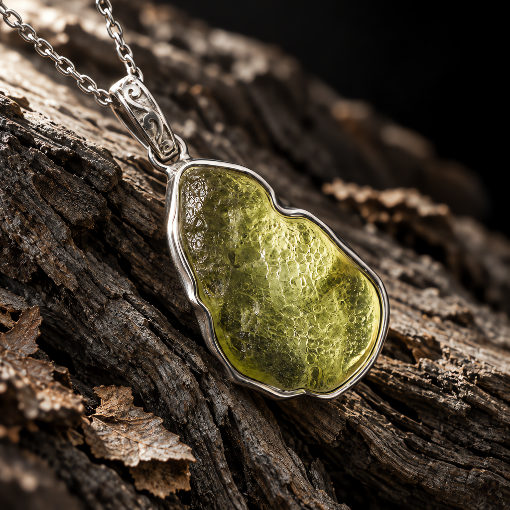 QINEANLA™ Desert Eye — Libyan Desert Glass Pendant