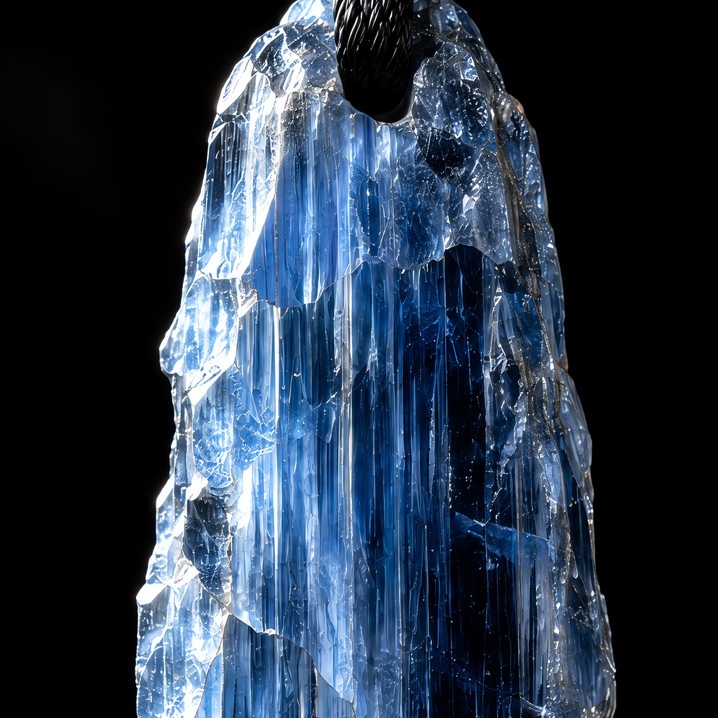 QINEANLA™ Deep Current — Raw Kyanite Pendant