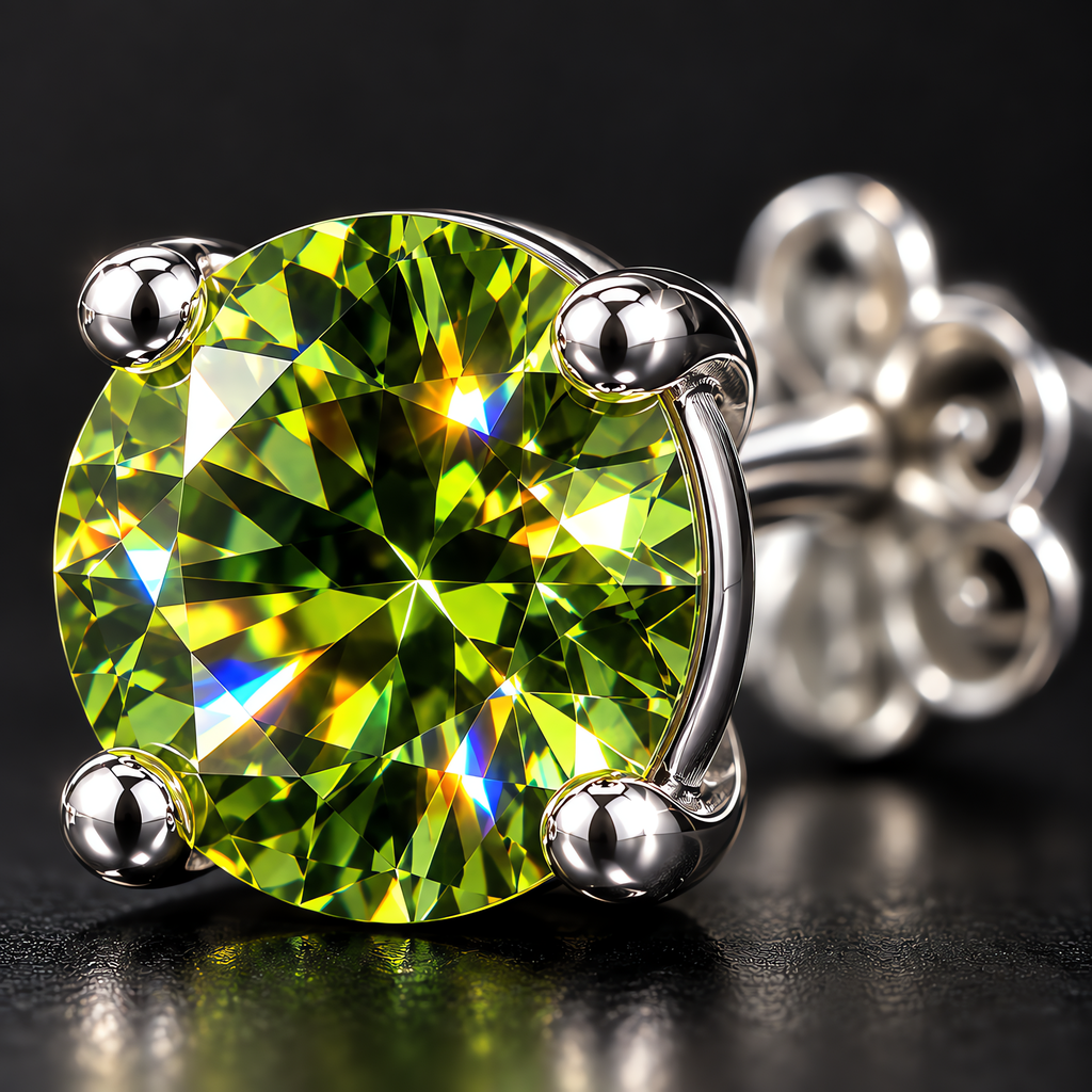 QINEANLA™ Forest Dew — Peridot Green Stud Earrings