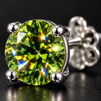 QINEANLA™ Forest Dew — Peridot Green Stud Earrings