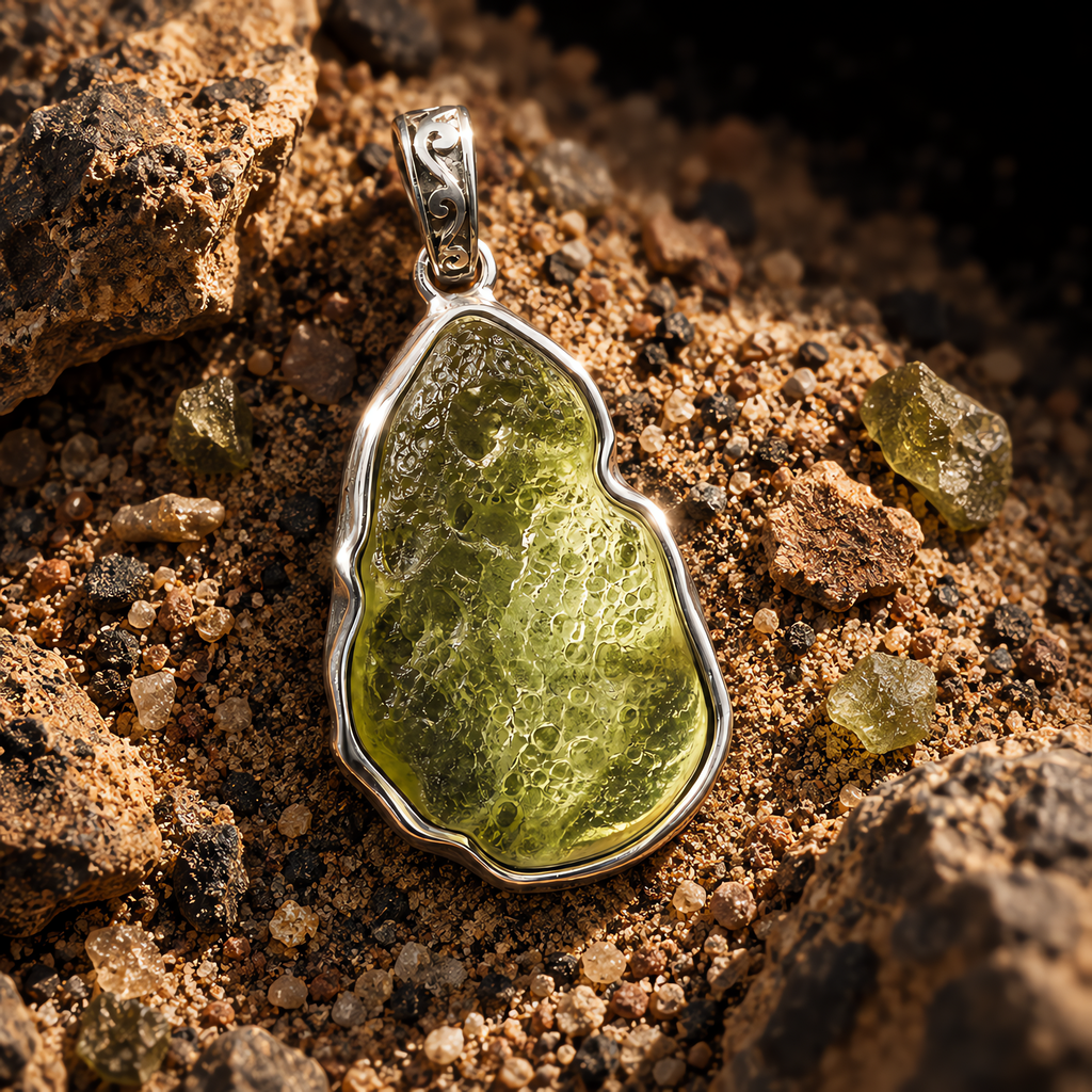 QINEANLA™ Desert Eye — Libyan Desert Glass Pendant