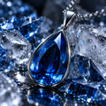 QINEANLA™ Ocean Tear — Pear-Cut Sapphire Pendant
