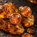 QINEANLA™ Golden Hour — Sunstone Stud Earrings