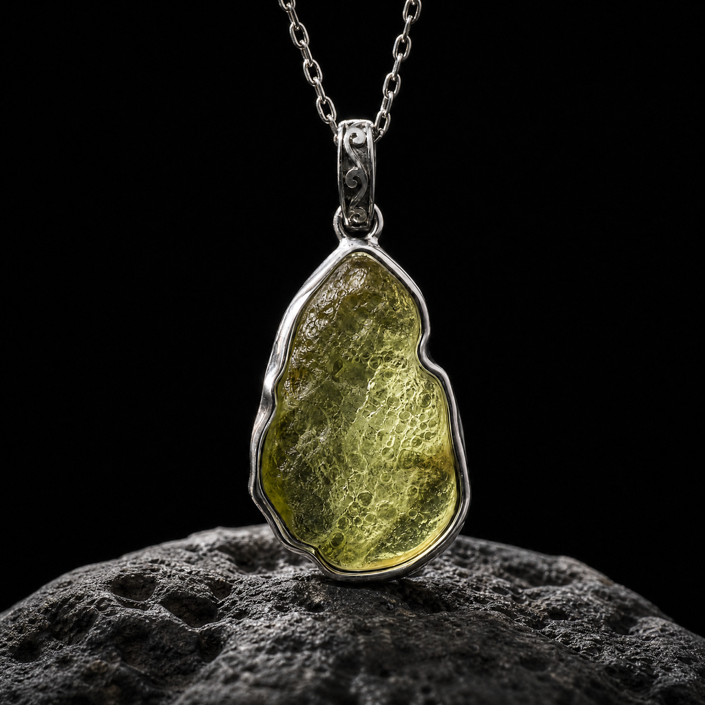 QINEANLA™ Desert Eye — Libyan Desert Glass Pendant