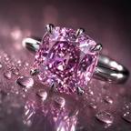 QINEANLA™ Rose Whisper — Cushion Cut Pink Ring