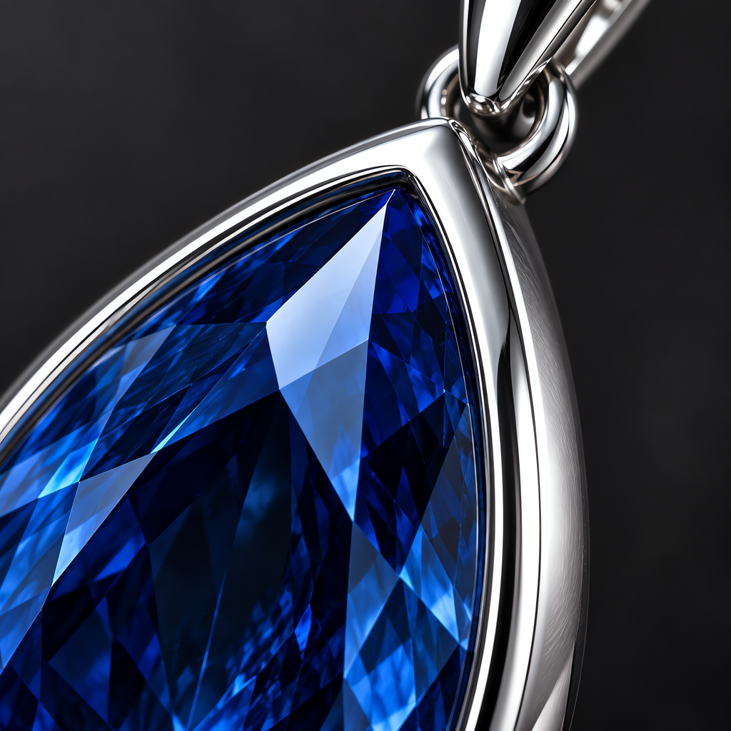 QINEANLA™ Ocean Tear — Pear-Cut Sapphire Pendant