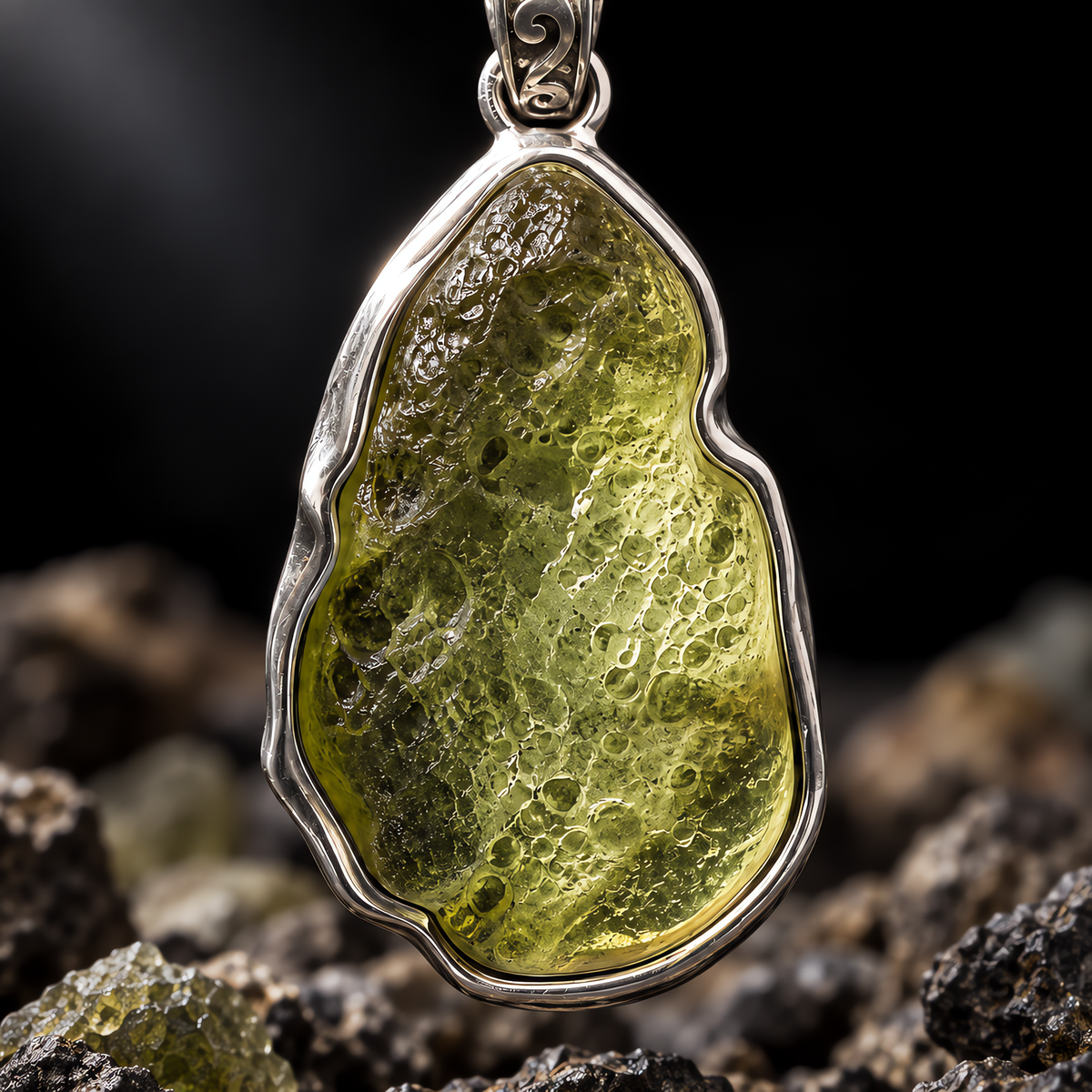QINEANLA™ Desert Eye — Libyan Desert Glass Pendant