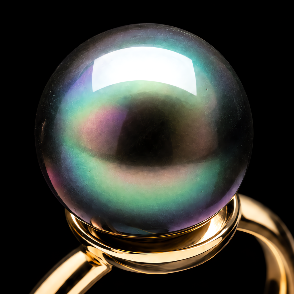 QINEANLA™ Pacific Noir — Tahitian Black Pearl Ring