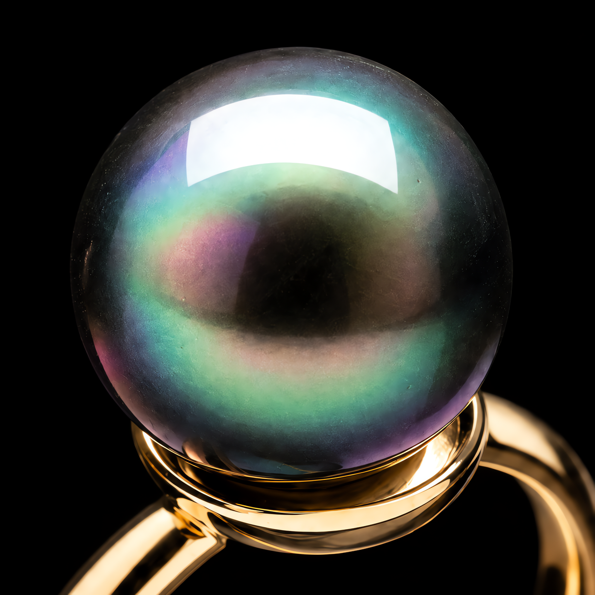 QINEANLA™ Pacific Noir — Tahitian Black Pearl Ring