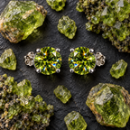 QINEANLA™ Forest Dew — Peridot Green Stud Earrings