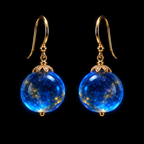 QINEANLA™ Azure Storm — Blue Lightning Orb Earrings