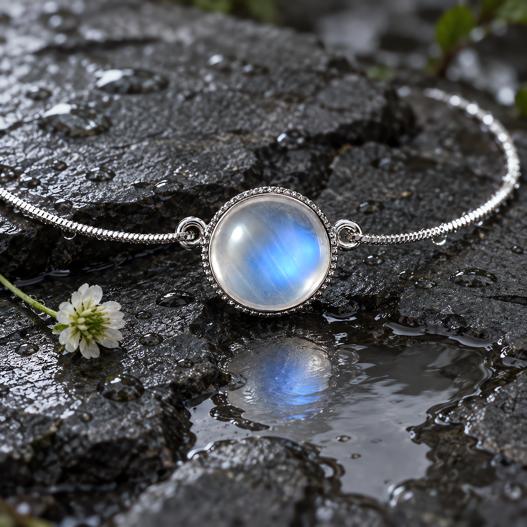 QINEANLA™ Moonlit — Moonstone Silver Bracelet
