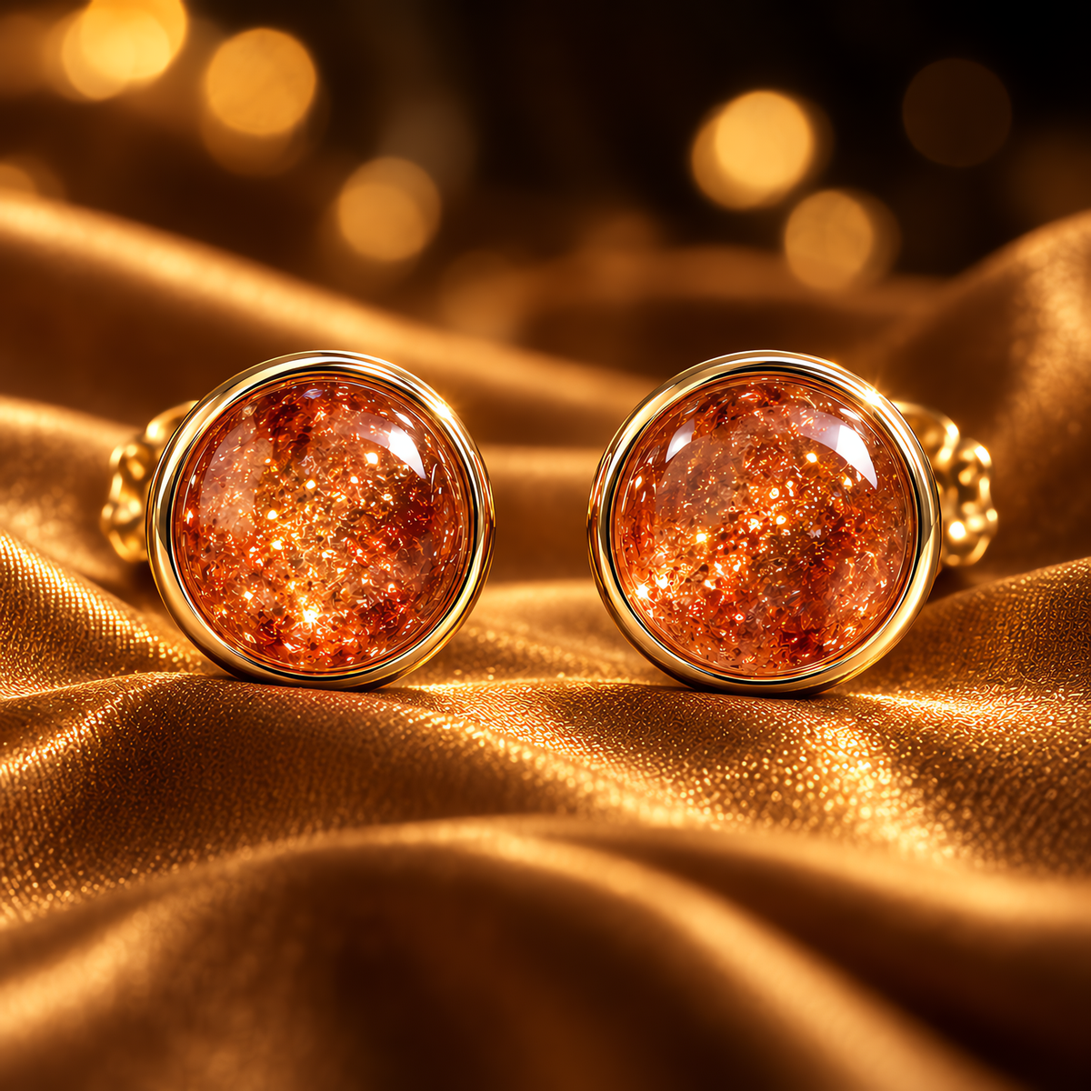 QINEANLA™ Golden Hour — Sunstone Stud Earrings