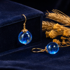QINEANLA™ Azure Storm — Blue Lightning Orb Earrings