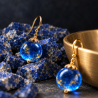 QINEANLA™ Azure Storm — Blue Lightning Orb Earrings