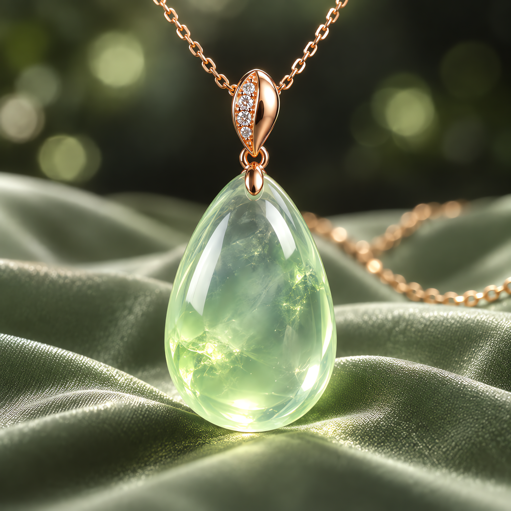 QINEANLA™ Morning Dew — Pear-Cut Green Pendant