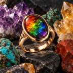 QINEANLA™ Prism — Ammolite Rainbow Rin