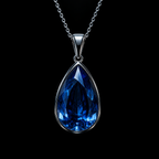QINEANLA™ Ocean Tear — Pear-Cut Sapphire Pendant