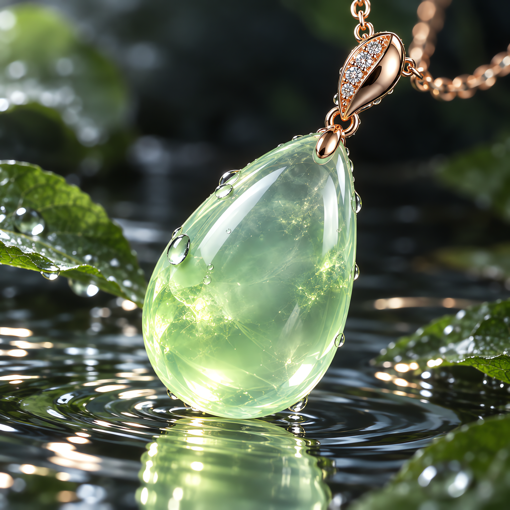 QINEANLA™ Morning Dew — Pear-Cut Green Pendant