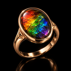 QINEANLA™ Prism — Ammolite Rainbow Rin