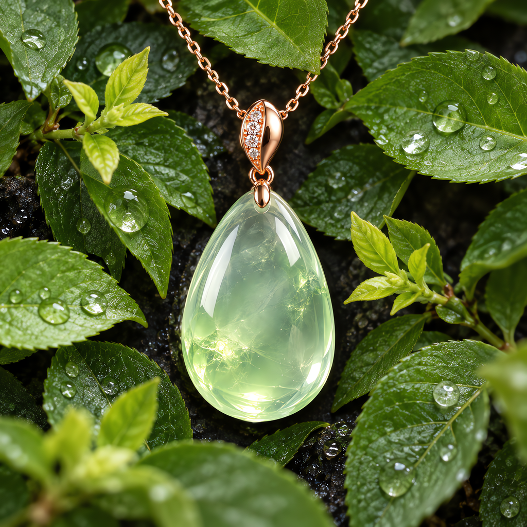 QINEANLA™ Morning Dew — Pear-Cut Green Pendant