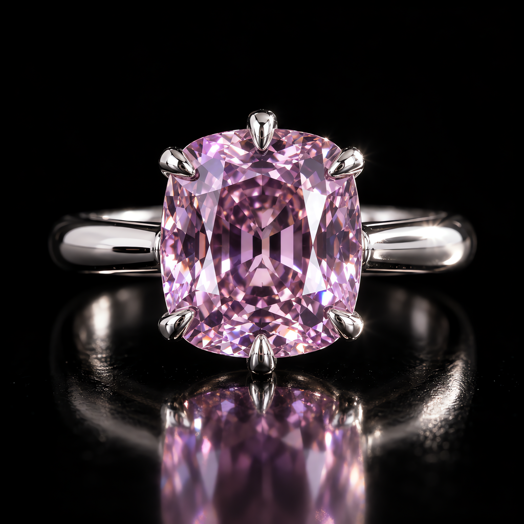 QINEANLA™ Rose Whisper — Cushion Cut Pink Ring