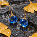 QINEANLA™ Azure Storm — Blue Lightning Orb Earrings