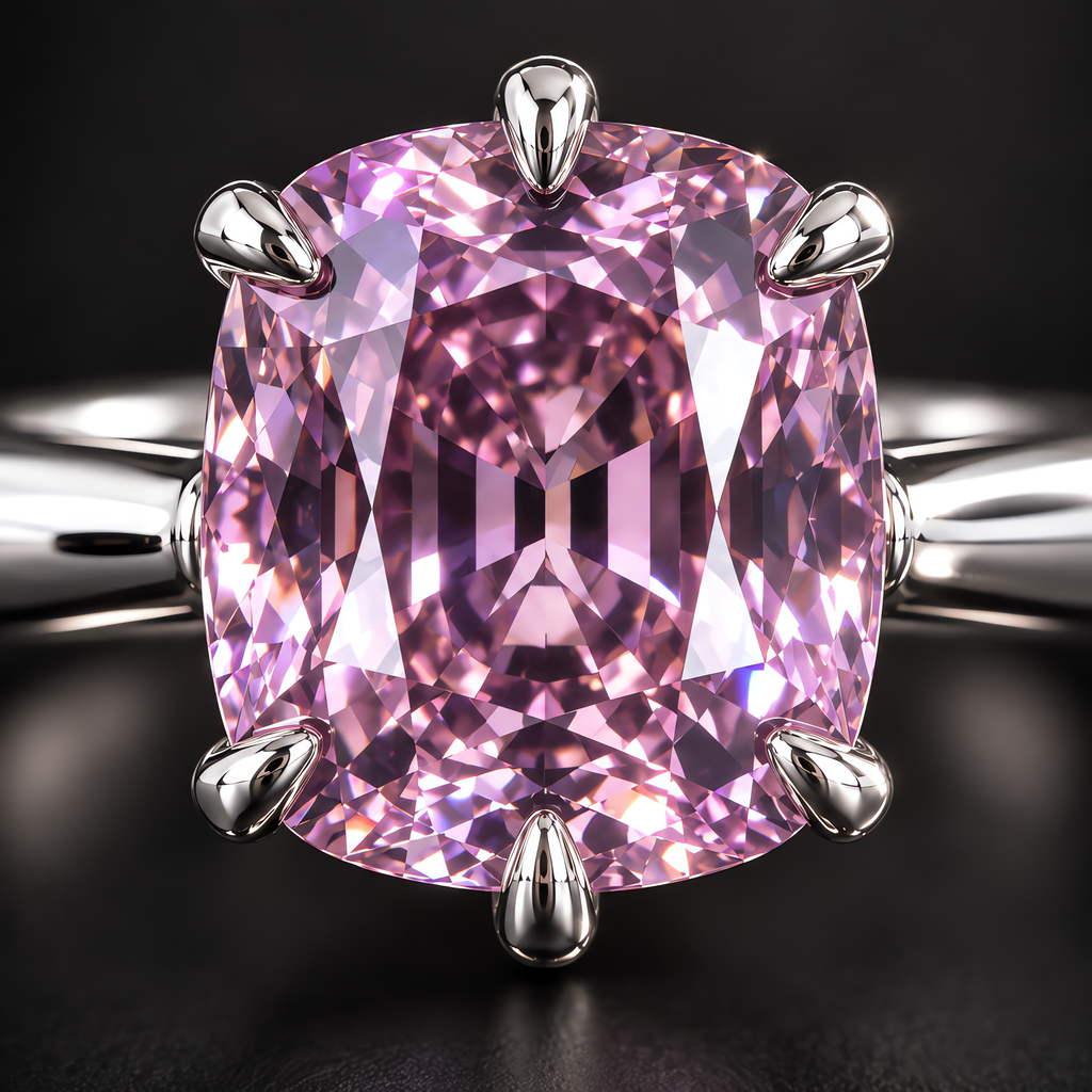 QINEANLA™ Rose Whisper — Cushion Cut Pink Ring