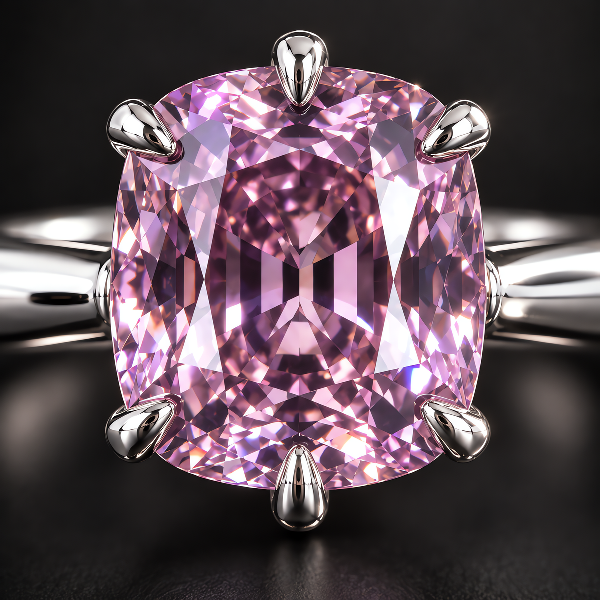 QINEANLA™ Rose Whisper — Cushion Cut Pink Ring