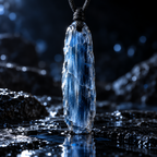 QINEANLA™ Deep Current — Raw Kyanite Pendant