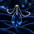 QINEANLA™ Ocean Tear — Pear-Cut Sapphire Pendant