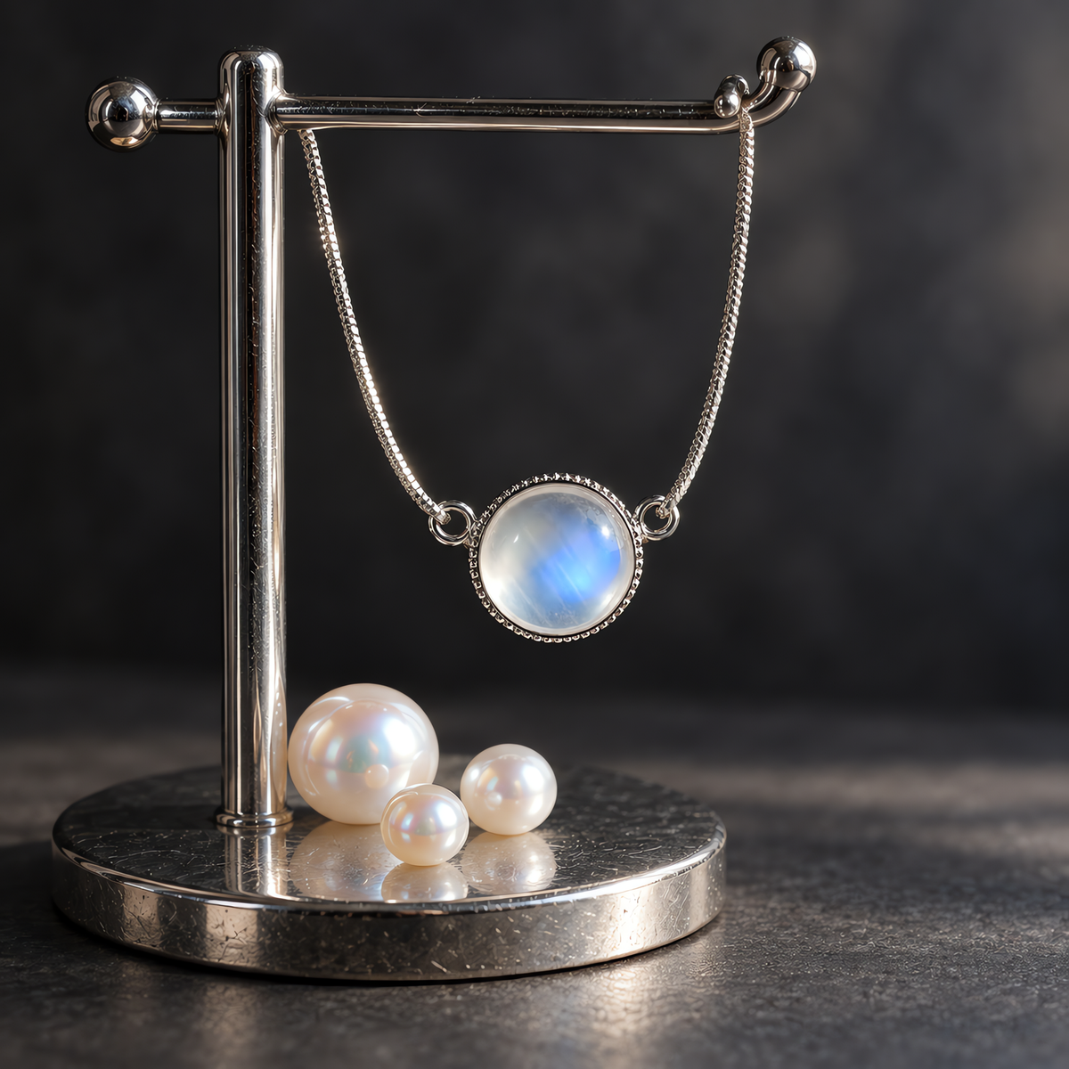 QINEANLA™ Moonlit — Moonstone Silver Bracelet