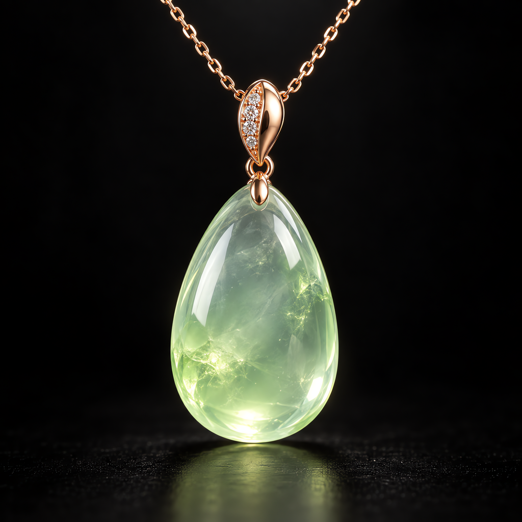 QINEANLA™ Morning Dew — Pear-Cut Green Pendant