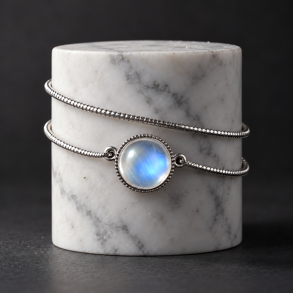 QINEANLA™ Moonlit — Moonstone Silver Bracelet