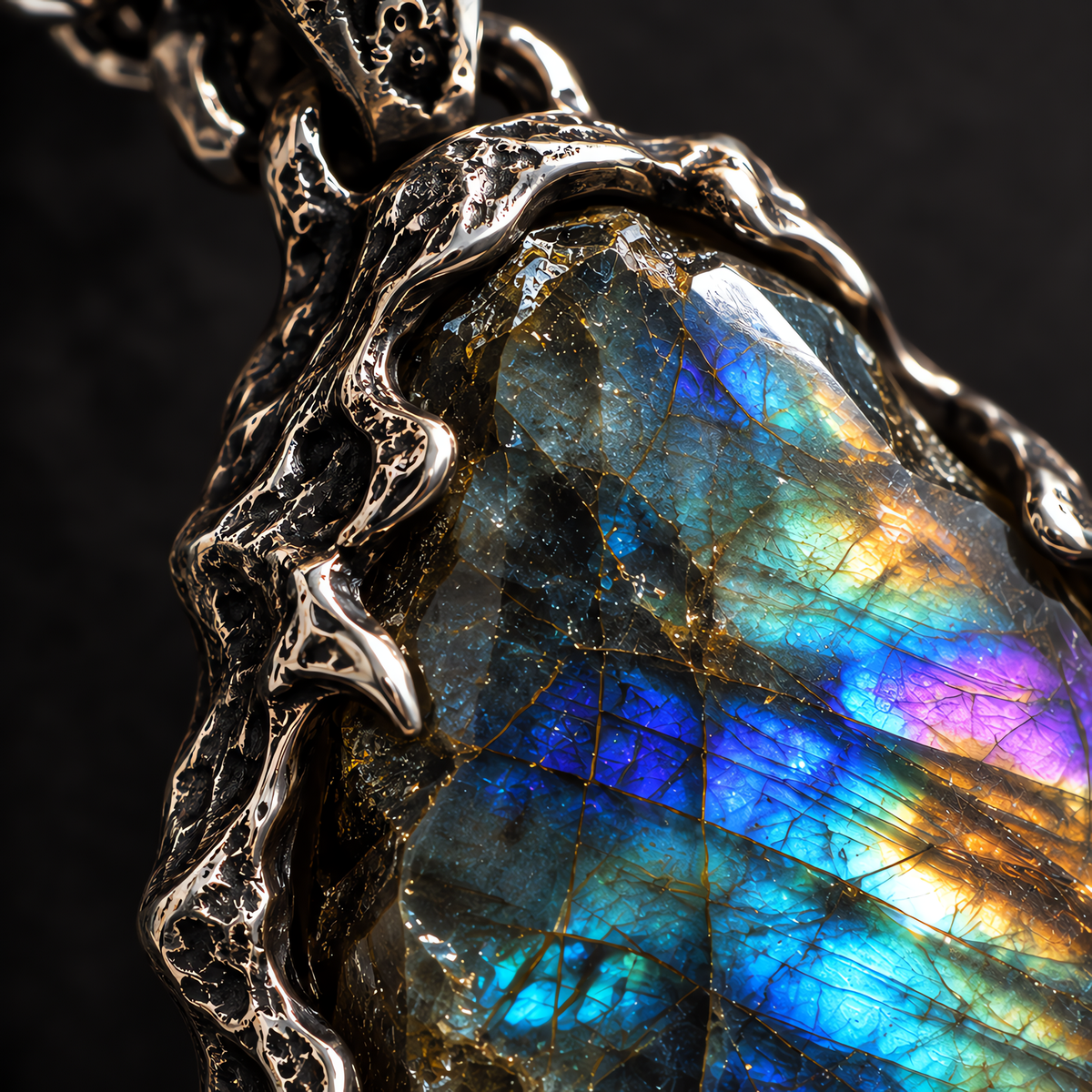 QINEANLA™ Aurora Bound — Labradorite Viking Pendant