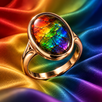 QINEANLA™ Prism — Ammolite Rainbow Rin