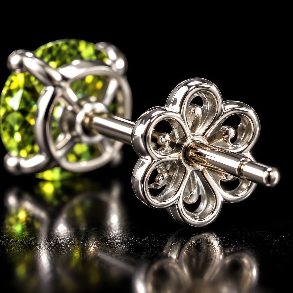 QINEANLA™ Forest Dew — Peridot Green Stud Earrings