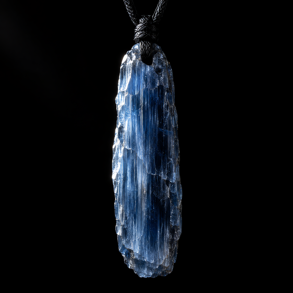 QINEANLA™ Deep Current — Raw Kyanite Pendant