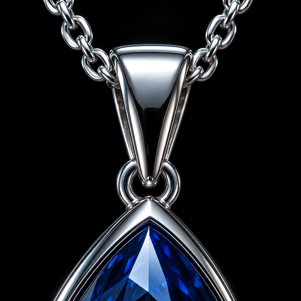 QINEANLA™ Ocean Tear — Pear-Cut Sapphire Pendant